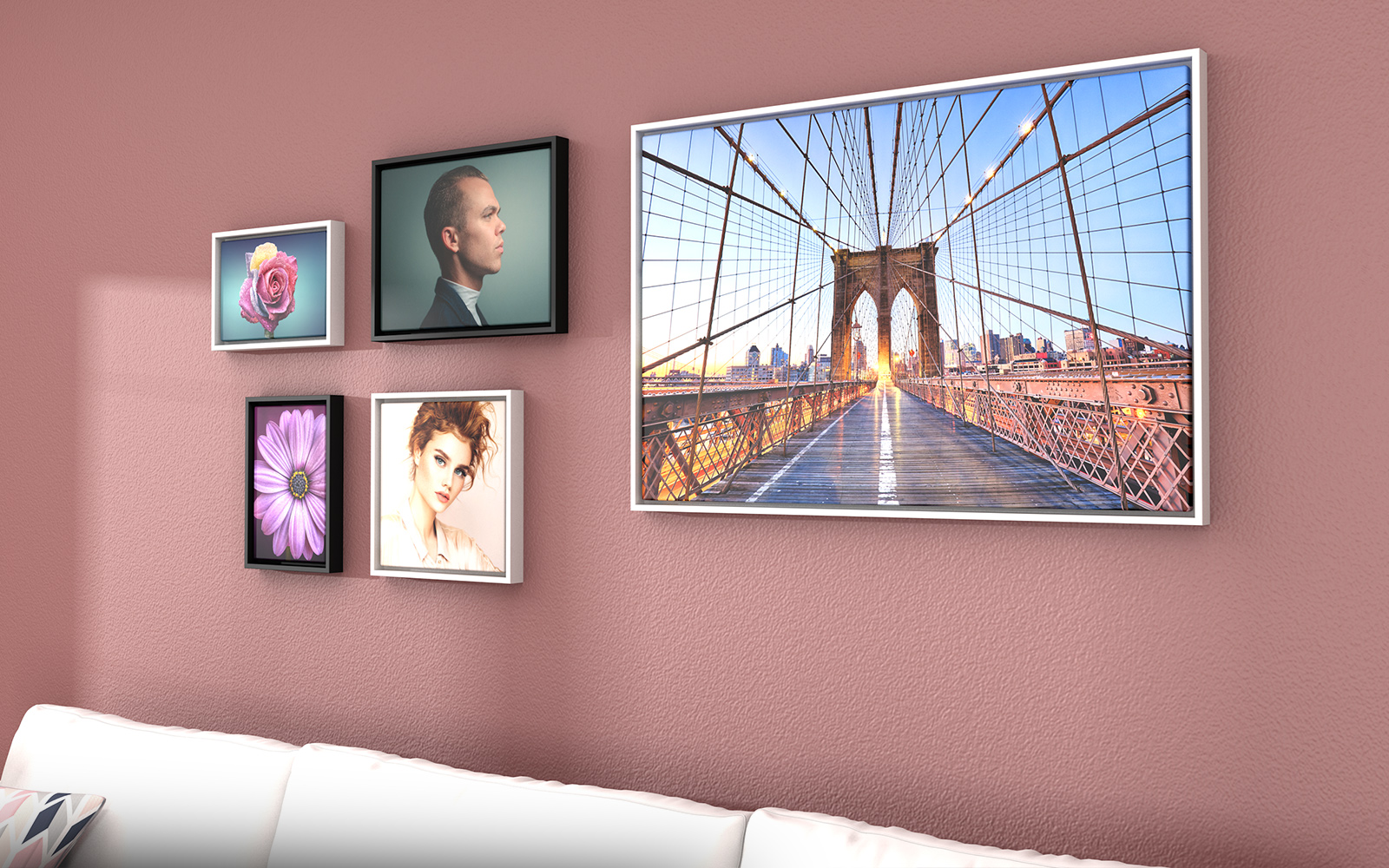 Gallery effect with the floating frame